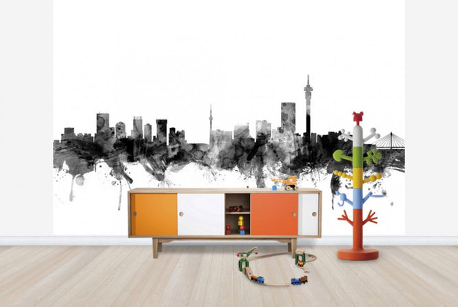 PHOTOWALL / Johannesburg South Africa Skyline Black (e25372)