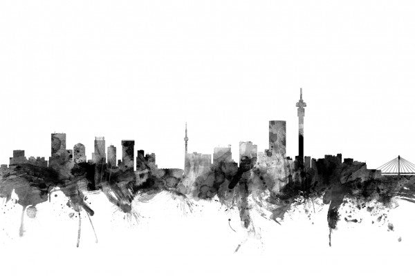 PHOTOWALL / Johannesburg South Africa Skyline Black (e25372)
