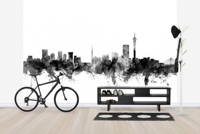 PHOTOWALL / Johannesburg South Africa Skyline Black (e25372)