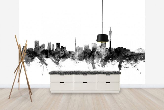 PHOTOWALL / Johannesburg South Africa Skyline Black (e25372)