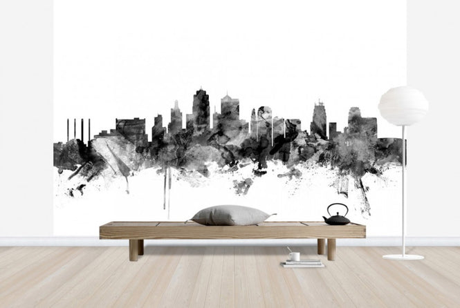 PHOTOWALL / Kansas City Skyline Black (e25373)