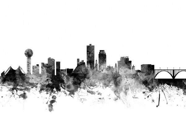 PHOTOWALL / Knoxville Tennessee Skyline Black (e25374)