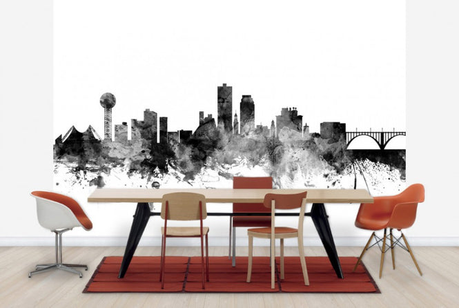 PHOTOWALL / Knoxville Tennessee Skyline Black (e25374)