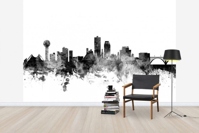 PHOTOWALL / Knoxville Tennessee Skyline Black (e25374)