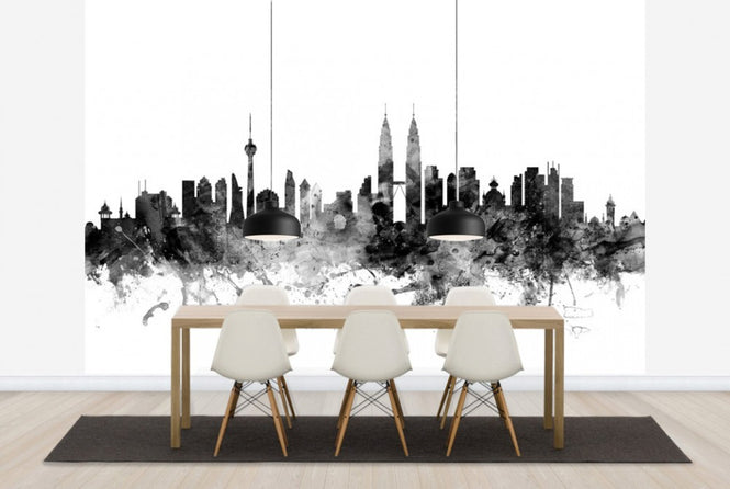 PHOTOWALL / Kuala Lumpur Skyline Black (e25375)