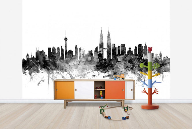PHOTOWALL / Kuala Lumpur Skyline Black (e25375)