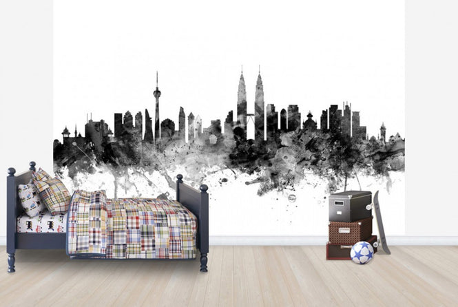 PHOTOWALL / Kuala Lumpur Skyline Black (e25375)