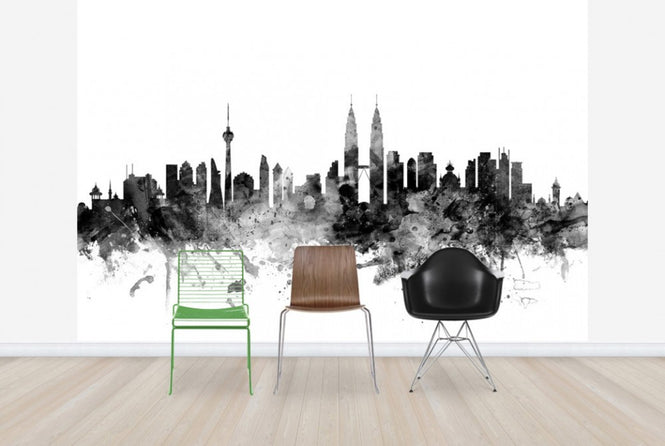 PHOTOWALL / Kuala Lumpur Skyline Black (e25375)