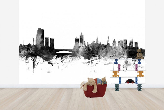PHOTOWALL / Leeds UK Skyline Black (e25378)