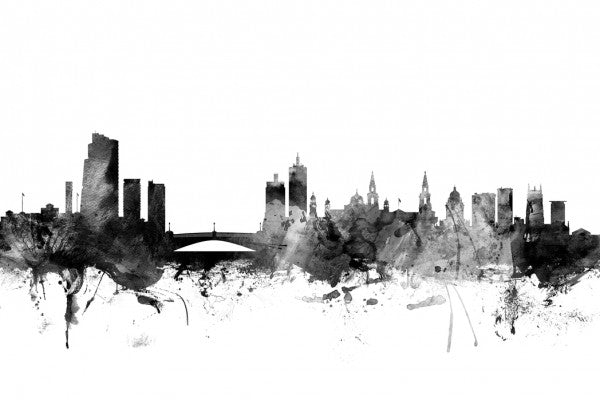 PHOTOWALL / Leeds UK Skyline Black (e25378)