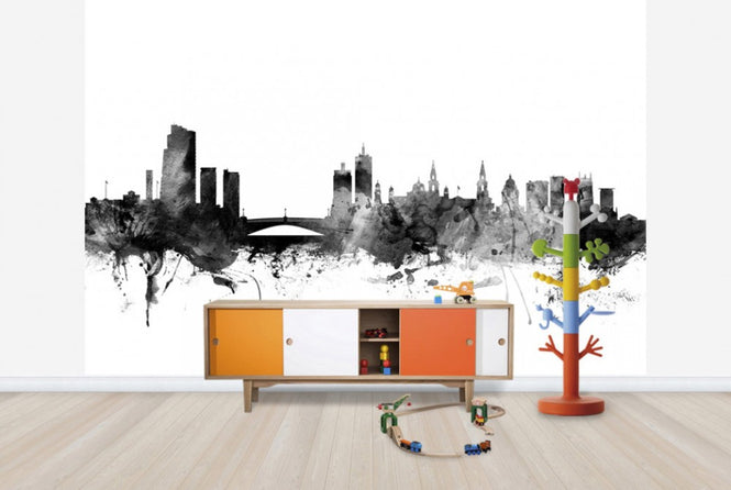 PHOTOWALL / Leeds UK Skyline Black (e25378)