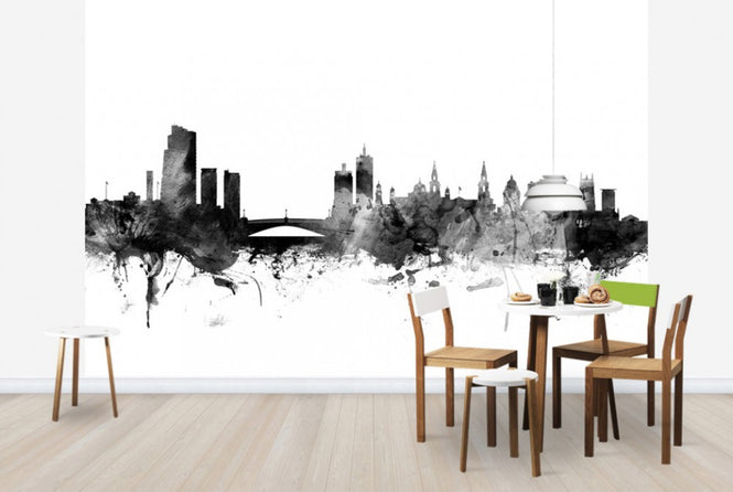 PHOTOWALL / Leeds UK Skyline Black (e25378)