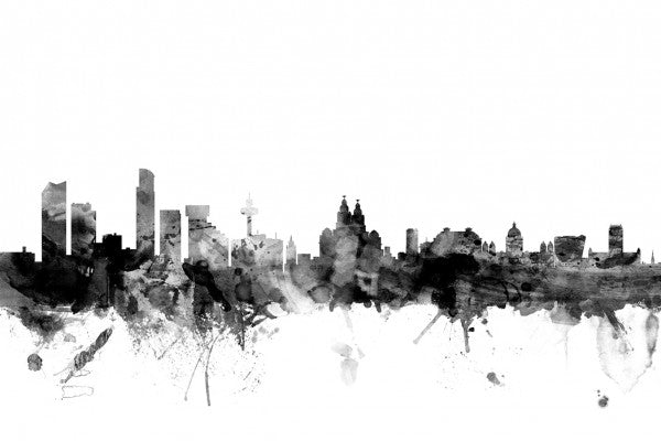 PHOTOWALL / Liverpool UK Skyline Black (e25382)