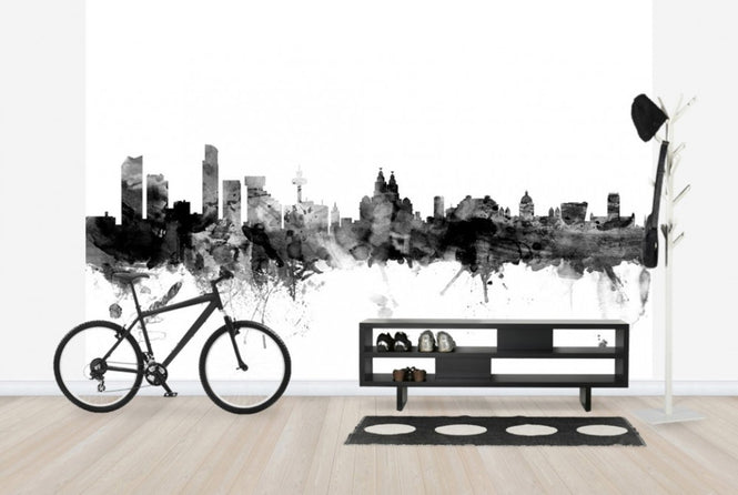 PHOTOWALL / Liverpool UK Skyline Black (e25382)