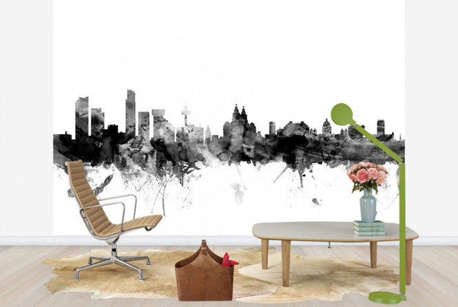 PHOTOWALL / Liverpool UK Skyline Black (e25382)