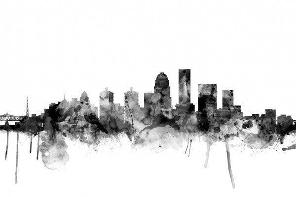 PHOTOWALL / Louisville Kentucky Skyline Black (e25387)
