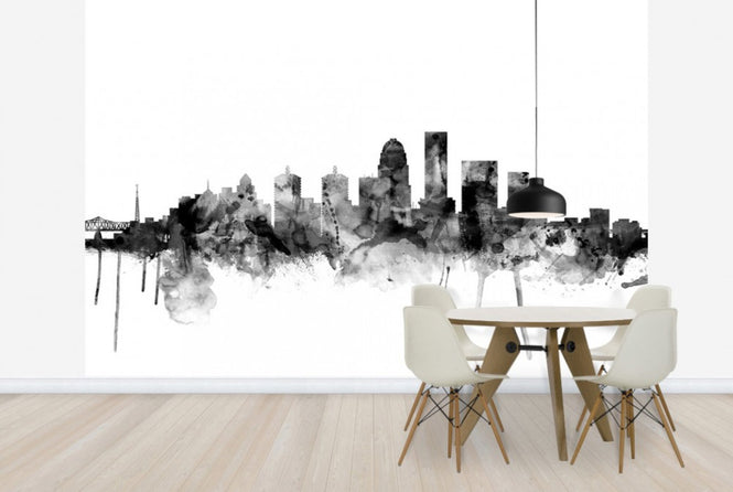 PHOTOWALL / Louisville Kentucky Skyline Black (e25387)