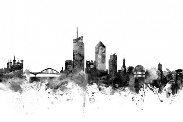 PHOTOWALL / Lyon Skyline Black (e25388)
