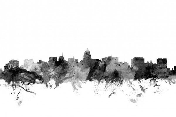 PHOTOWALL / Madison Wisconsin Skyline Black (e25389)
