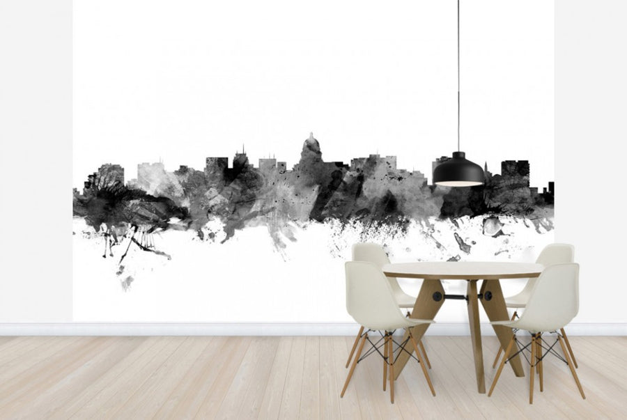 PHOTOWALL / Madison Wisconsin Skyline Black (e25389)