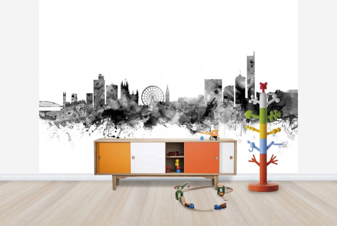 PHOTOWALL / Manchester UK Skyline Black (e25390)