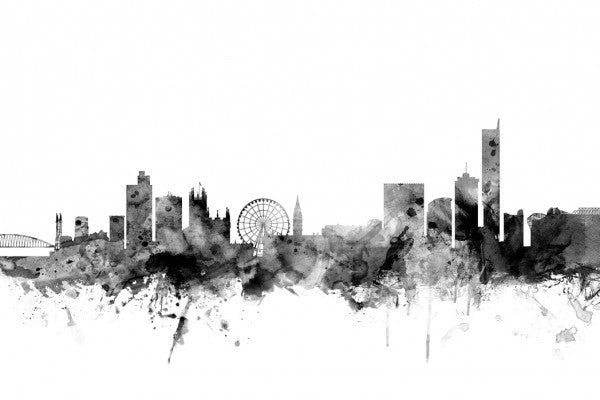 PHOTOWALL / Manchester UK Skyline Black (e25390)