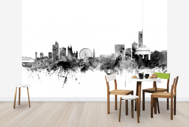 PHOTOWALL / Manchester UK Skyline Black (e25390)