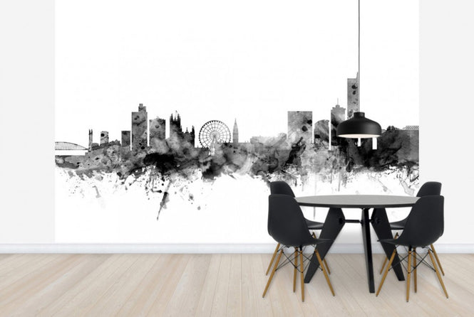 PHOTOWALL / Manchester UK Skyline Black (e25390)