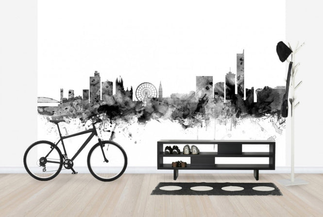 PHOTOWALL / Manchester UK Skyline Black (e25390)