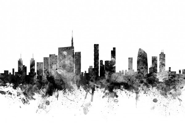 PHOTOWALL / Milan Skyline Black (e25394)