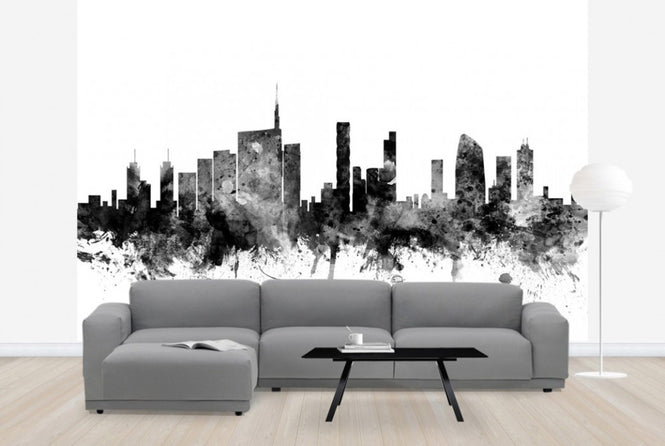 PHOTOWALL / Milan Skyline Black (e25394)