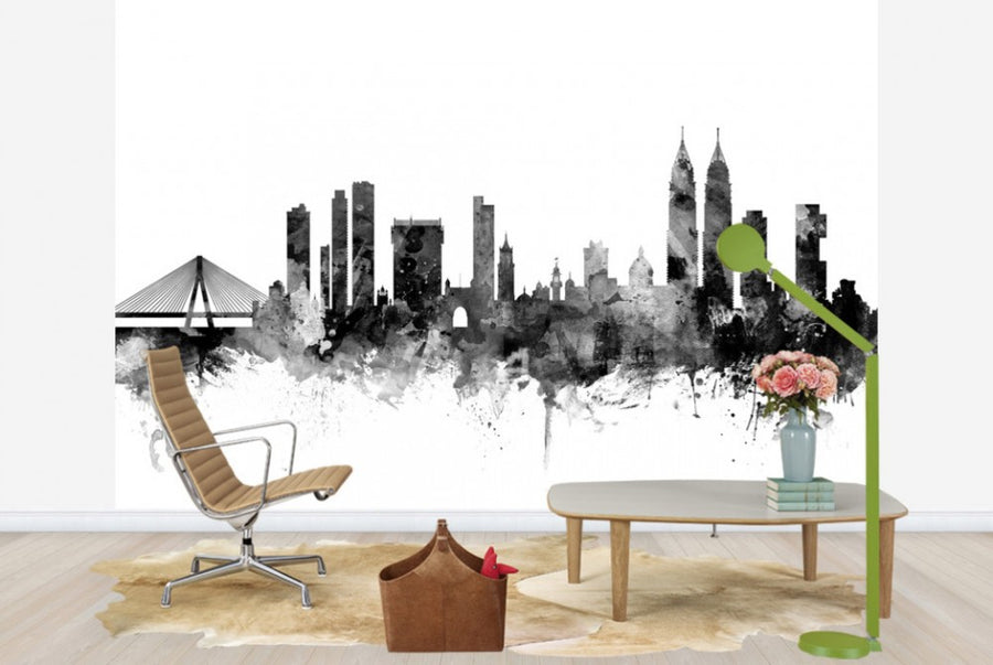 PHOTOWALL / Mumbai Skyline Black (e25399)