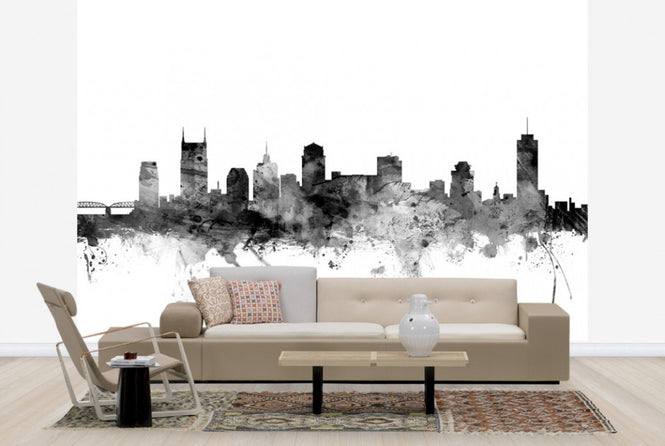 PHOTOWALL / Nashville Tennessee Skyline Black (e25400)