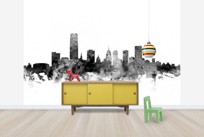 PHOTOWALL / Oklahoma City Skyline Black (e25408)