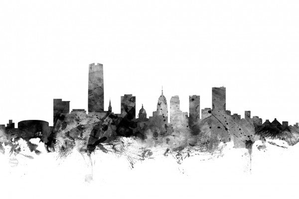 PHOTOWALL / Oklahoma City Skyline Black (e25408)