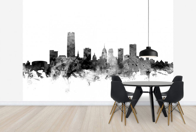 PHOTOWALL / Oklahoma City Skyline Black (e25408)