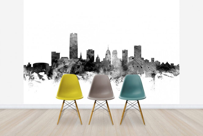 PHOTOWALL / Oklahoma City Skyline Black (e25408)