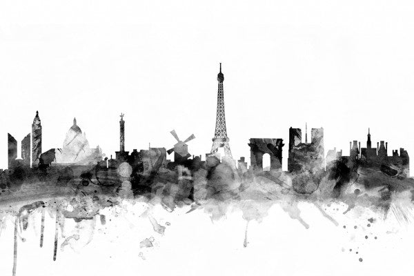 PHOTOWALL / Paris Skyline Black (e25412)