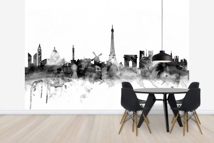 PHOTOWALL / Paris Skyline Black (e25412)