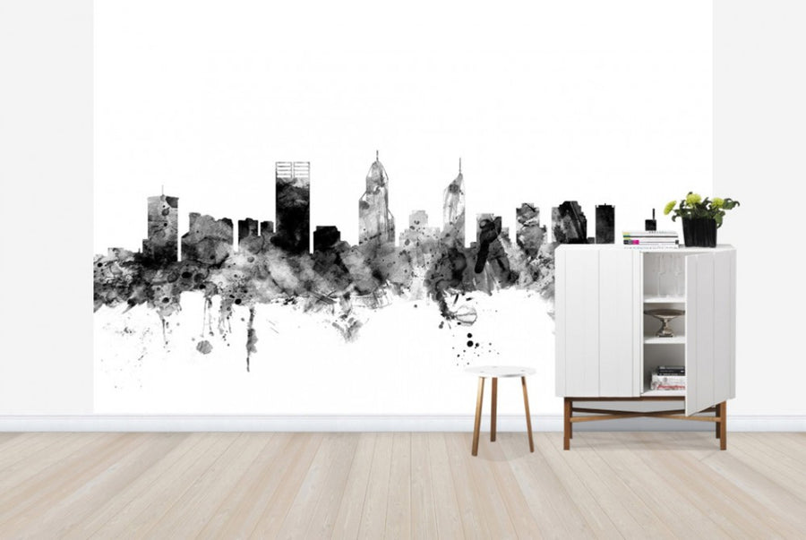 PHOTOWALL / Perth Australia Skyline Black (e25413)