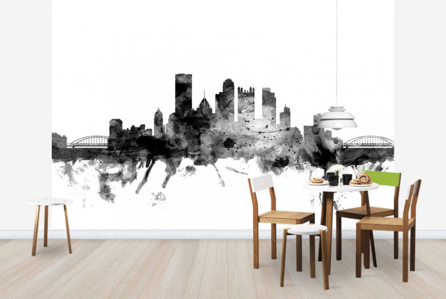 PHOTOWALL / Pittsburgh Pennsylvania Skyline Black (e25416)