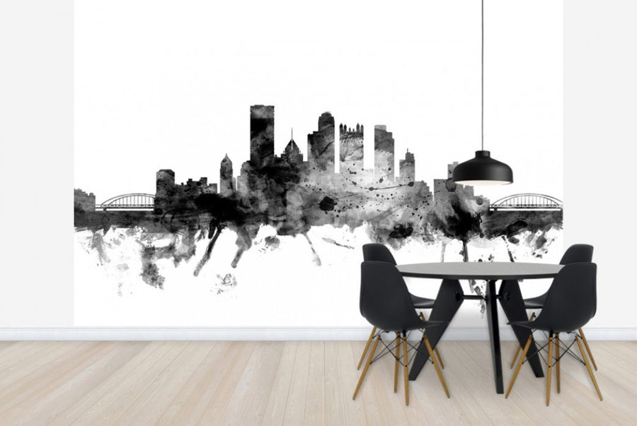 PHOTOWALL / Pittsburgh Pennsylvania Skyline Black (e25416)