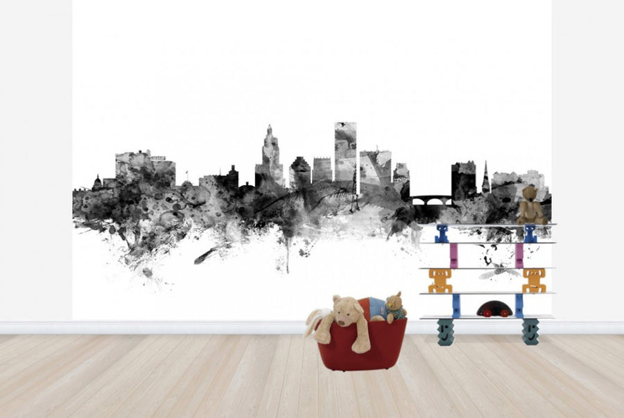 PHOTOWALL / Providence Rhode Island Skyline Black (e25419)