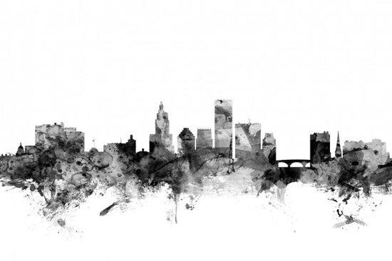 PHOTOWALL / Providence Rhode Island Skyline Black (e25419)