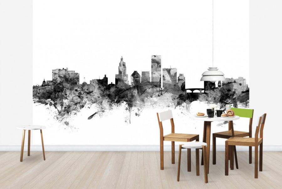 PHOTOWALL / Providence Rhode Island Skyline Black (e25419)