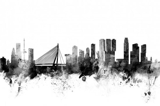 PHOTOWALL / Rotterdam Skyline Black (e25423)