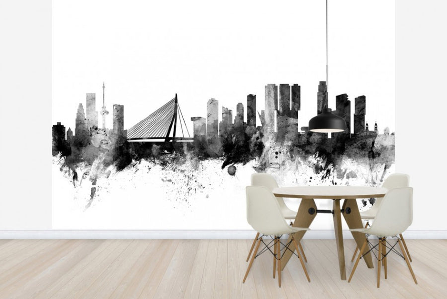 PHOTOWALL / Rotterdam Skyline Black (e25423)