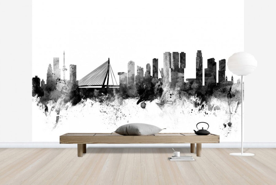 PHOTOWALL / Rotterdam Skyline Black (e25423)