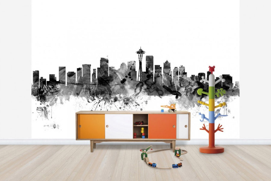 PHOTOWALL / Seattle Skyline Black (e25428)