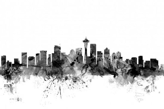 PHOTOWALL / Seattle Skyline Black (e25428)